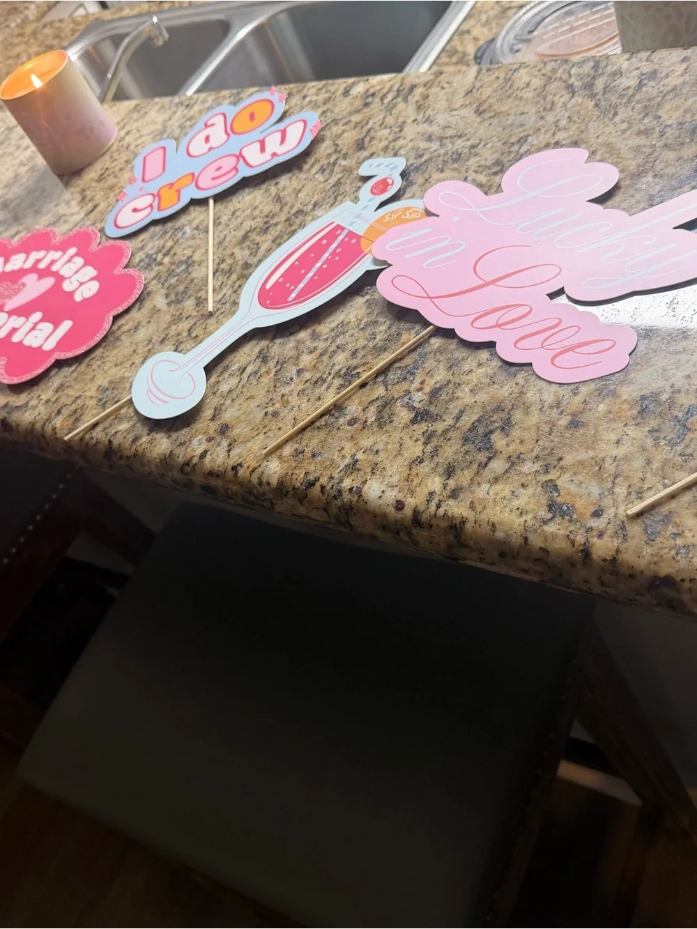 Marriage Material Photo Props - Pink